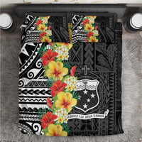 Samoa Tribal Hibiscus Flowers Bedding Set LT9 Black - Polynesian Pride