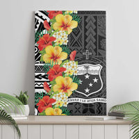 Samoa Tribal Hibiscus Flowers Canvas Wall Art LT9 - Polynesian Pride