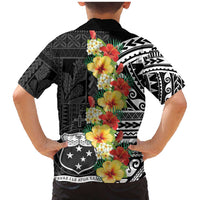 Samoa Tribal Hibiscus Flowers Family Matching Mermaid Dress and Hawaiian Shirt