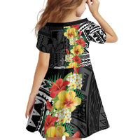 Samoa Tribal Hibiscus Flowers Family Matching Mermaid Dress and Hawaiian Shirt