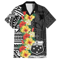 Samoa Tribal Hibiscus Flowers Family Matching Summer Maxi Dress and Hawaiian Shirt