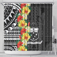 Samoa Tribal Hibiscus Flowers Shower Curtain