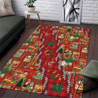 Mele Kalikimaka Pakalana Pikake Lei Area Rug Hawaiian Rodeo Paniolo Omaomao Palaka - Polynesian Pride