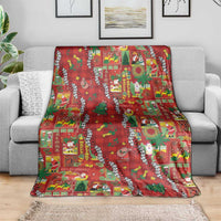 Mele Kalikimaka Pakalana Pikake Lei Blanket Hawaiian Rodeo Paniolo Omaomao Palaka - Polynesian Pride