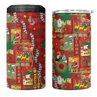 Mele Kalikimaka Pakalana Pikake Lei 4 in 1 Can Cooler Tumbler Hawaiian Rodeo Paniolo Omaomao Palaka - Polynesian Pride