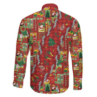 Mele Kalikimaka Pakalana Pikake Lei Family Matching Long Sleeve Bodycon Dress and Hawaiian Shirt Hawaiian Rodeo Paniolo Omaomao Palaka LT9 - Polynesian Pride