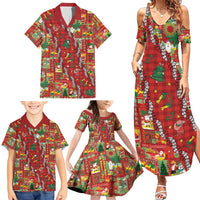 Mele Kalikimaka Pakalana Pikake Lei Family Matching Summer Maxi Dress and Hawaiian Shirt Hawaiian Rodeo Paniolo Omaomao Palaka LT9 - Polynesian Pride