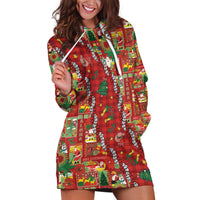 Mele Kalikimaka Pakalana Pikake Lei Hoodie Dress Hawaiian Rodeo Paniolo Omaomao Palaka - Polynesian Pride
