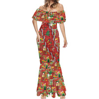 Mele Kalikimaka Pakalana Pikake Lei Mermaid Dress Hawaiian Rodeo Paniolo Omaomao Palaka - Polynesian Pride