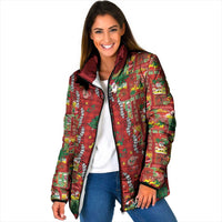 Mele Kalikimaka Pakalana Pikake Lei Padded Jacket Hawaiian Rodeo Paniolo Omaomao Palaka - Polynesian Pride