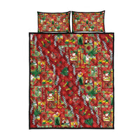 Mele Kalikimaka Pakalana Pikake Lei Quilt Bed Set Hawaiian Rodeo Paniolo Omaomao Palaka - Polynesian Pride