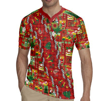 Mele Kalikimaka Pakalana Pikake Lei Rugby Jersey Hawaiian Rodeo Paniolo Omaomao Palaka LT9 - Polynesian Pride