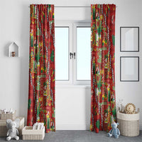 Mele Kalikimaka Pakalana Pikake Lei Window Curtain Hawaiian Rodeo Paniolo Omaomao Palaka - Polynesian Pride