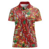 Mele Kalikimaka Pakalana Pikake Lei Women Polo Shirt Hawaiian Rodeo Paniolo Omaomao Palaka LT9 Female Green - Polynesian Pride