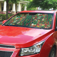 Mele Kalikimaka Pakalana Pikake Lei Auto Sun Shade Hawaiian Rodeo Paniolo Ulaula Palaka - Polynesian Pride