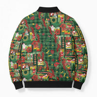 Mele Kalikimaka Pakalana Pikake Lei Bomber Puffer Jacket Hawaiian Rodeo Paniolo Ulaula Palaka - Polynesian Pride