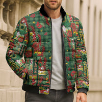 Mele Kalikimaka Pakalana Pikake Lei Bomber Puffer Jacket Hawaiian Rodeo Paniolo Ulaula Palaka - Polynesian Pride