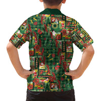 Mele Kalikimaka Pakalana Pikake Lei Family Matching Off Shoulder Short Dress and Hawaiian Shirt Hawaiian Rodeo Paniolo Ulaula Palaka LT9 - Polynesian Pride
