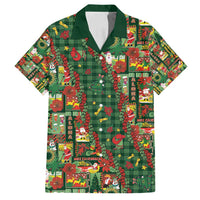Mele Kalikimaka Pakalana Pikake Lei Family Matching Off Shoulder Short Dress and Hawaiian Shirt Hawaiian Rodeo Paniolo Ulaula Palaka LT9 Dad's Shirt - Short Sleeve Red - Polynesian Pride