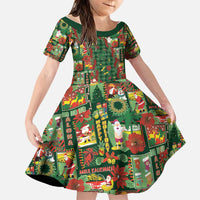 Mele Kalikimaka Pakalana Pikake Lei Family Matching Summer Maxi Dress and Hawaiian Shirt Hawaiian Rodeo Paniolo Ulaula Palaka LT9 Daughter's Dress Red - Polynesian Pride