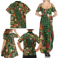 Mele Kalikimaka Pakalana Pikake Lei Family Matching Summer Maxi Dress and Hawaiian Shirt Hawaiian Rodeo Paniolo Ulaula Palaka - Polynesian Pride