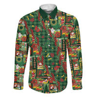 Mele Kalikimaka Pakalana Pikake Lei Family Matching Summer Maxi Dress and Hawaiian Shirt Hawaiian Rodeo Paniolo Ulaula Palaka LT9 Dad's Shirt - Long Sleeve Red - Polynesian Pride
