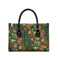 Mele Kalikimaka Pakalana Pikake Lei Leather Bag Hawaiian Rodeo Paniolo Ulaula Palaka - Polynesian Pride