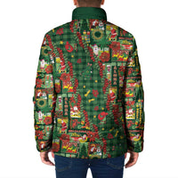 Mele Kalikimaka Pakalana Pikake Lei Padded Jacket Hawaiian Rodeo Paniolo Ulaula Palaka - Polynesian Pride