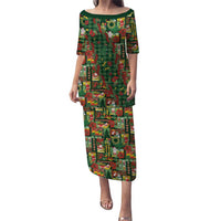 Mele Kalikimaka Pakalana Pikake Lei Puletasi Hawaiian Rodeo Paniolo Ulaula Palaka LT9 Long Dress Red - Polynesian Pride