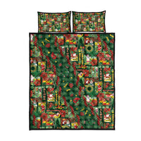 Mele Kalikimaka Pakalana Pikake Lei Quilt Bed Set Hawaiian Rodeo Paniolo Ulaula Palaka - Polynesian Pride