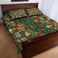 Mele Kalikimaka Pakalana Pikake Lei Quilt Bed Set Hawaiian Rodeo Paniolo Ulaula Palaka - Polynesian Pride