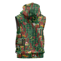 Mele Kalikimaka Pakalana Pikake Lei Sleeveless Hoodie Hawaiian Rodeo Paniolo Ulaula Palaka - Polynesian Pride