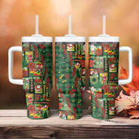 Mele Kalikimaka Pakalana Pikake Lei Tumbler With Handle Hawaiian Rodeo Paniolo Ulaula Palaka - Polynesian Pride
