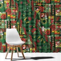 Mele Kalikimaka Pakalana Pikake Lei Window Curtain Hawaiian Rodeo Paniolo Ulaula Palaka - Polynesian Pride