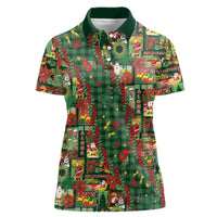 Mele Kalikimaka Pakalana Pikake Lei Women Polo Shirt Hawaiian Rodeo Paniolo Ulaula Palaka - Polynesian Pride