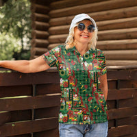 Mele Kalikimaka Pakalana Pikake Lei Women Polo Shirt Hawaiian Rodeo Paniolo Ulaula Palaka - Polynesian Pride