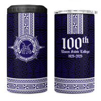 Tonga Queen Salote College 100 years 4 in 1 Can Cooler Tumbler QSC 1926-2026 Tongan Pattern LT9 One Size: 16 oz Blue - Polynesian Pride