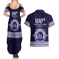 Tonga Queen Salote College 100 years Couples Matching Summer Maxi Dress and Hawaiian Shirt QSC 1926-2026 Tongan Pattern LT9 - Polynesian Pride