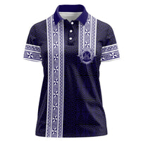 Tonga Queen Salote College 100 years Women Polo Shirt QSC 1926-2026 Tongan Pattern LT9 Female Blue - Polynesian Pride