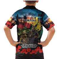 Kangaroo-Kiwi Soldier ANZAC Personalised Family Matching Mermaid Dress and Hawaiian Shirt Golden Wattle and Pohutukawa Flowers