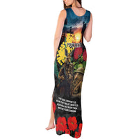 Kangaroo-Kiwi Soldier ANZAC Personalised Tank Maxi Dress Golden Wattle and Pohutukawa Flowers