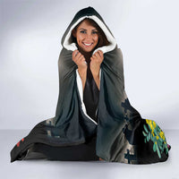 Kangaroo-Kiwi Soldier ANZAC Personalised Hooded Blanket Golden Wattle Poppy Flowers