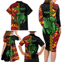 Personalised Tonga Emancipation Day Family Matching Long Sleeve Bodycon Dress and Hawaiian Shirt Puleanga Fakatui O Since 1970