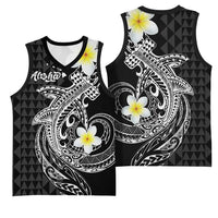Aloha Hammerhead Shark Basketball Jersey Black Hawaiian Kakau Tribal Tattoo - Polynesian Pride