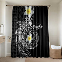 Aloha Hammerhead Shark Bathroom Set Black Hawaiian Kakau Tribal Tattoo - Polynesian Pride