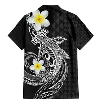 Aloha Hammerhead Shark Family Matching Mermaid Dress and Hawaiian Shirt Black Hawaiian Kakau Tribal Tattoo