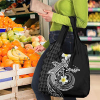 Aloha Hammerhead Shark Grocery Bag Black Hawaiian Kakau Tribal Tattoo