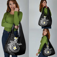 Aloha Hammerhead Shark Grocery Bag Black Hawaiian Kakau Tribal Tattoo