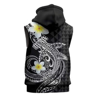 Aloha Hammerhead Shark Sleeveless Zip Hoodie Black Hawaiian Kakau Tribal Tattoo LT9