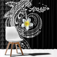 Aloha Hammerhead Shark Window Curtain Black Hawaiian Kakau Tribal Tattoo